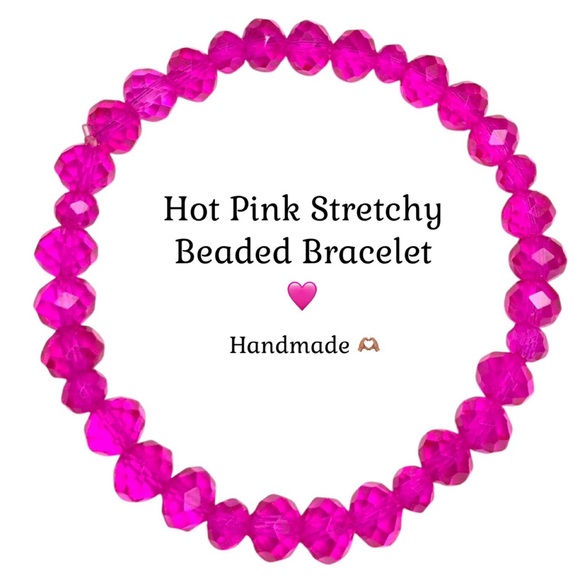 J Jireh Boutique Jewelry - Hot Pink Stretchy Beaded Bracelet 💖